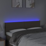 vidaXL Tăblie de pat cu LED, gri taupe, 144x5x78/88 cm, textil vidaXL Tăblie de pat cu LED, gri taupe, 144x5x78/88 cm, textil