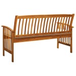 vidaXL Bancă de grădină cu pernă, 147 cm, lemn masiv de acacia