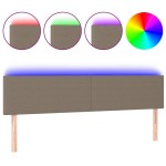 vidaXL Tăblie de pat cu LED, gri taupe, 180x5x78/88 cm, textil vidaXL Tăblie de pat cu LED, gri taupe, 180x5x78/88 cm, textil
