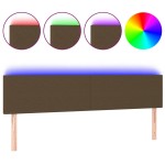 vidaXL Tăblie de pat cu LED, maro închis, 200x5x78/88 cm, textil vidaXL Tăblie de pat cu LED, maro închis, 200x5x78/88 cm, textil