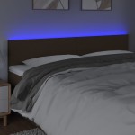 vidaXL Tăblie de pat cu LED, maro închis, 200x5x78/88 cm, textil vidaXL Tăblie de pat cu LED, maro închis, 200x5x78/88 cm, textil