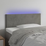 vidaXL Tăblie de pat cu LED, gri deschis, 90x5x78/88 cm, catifea vidaXL Tăblie de pat cu LED, gri deschis, 90x5x78/88 cm, catifea