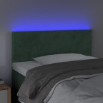 vidaXL Tăblie de pat cu LED, verde închis, 90x5x78/88 cm, catifea vidaXL Tăblie de pat cu LED, verde închis, 90x5x78/88 cm, catifea