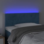 vidaXL Tăblie de pat cu LED, albastru închis, 90x5x78/88 cm, catifea