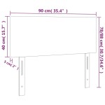 vidaXL Tăblie de pat cu LED, albastru închis, 90x5x78/88 cm, catifea