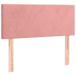 vidaXL Tăblie de pat cu LED, roz, 90x5x78/88 cm, catifea