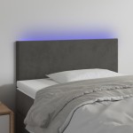 vidaXL Tăblie de pat cu LED, gri închis, 100x5x78/88 cm, catifea vidaXL Tăblie de pat cu LED, gri închis, 100x5x78/88 cm, catifea