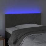 vidaXL Tăblie de pat cu LED, gri închis, 100x5x78/88 cm, catifea vidaXL Tăblie de pat cu LED, gri închis, 100x5x78/88 cm, catifea