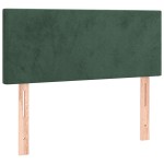 vidaXL Tăblie de pat cu LED, verde închis, 100x5x78/88 cm, catifea