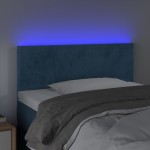 vidaXL Tăblie de pat cu LED, albastru închis, 100x5x78/88 cm, catifea