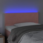vidaXL Tăblie de pat cu LED, roz, 90x5x78/88 cm, catifea vidaXL Tăblie de pat cu LED, roz, 90x5x78/88 cm, catifea