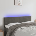 vidaXL Tăblie de pat cu LED, gri închis, 144x5x78/88 cm, catifea vidaXL Tăblie de pat cu LED, gri închis, 144x5x78/88 cm, catifea