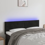 vidaXL Tăblie de pat cu LED, negru, 144x5x78/88 cm, catifea vidaXL Tăblie de pat cu LED, negru, 144x5x78/88 cm, catifea