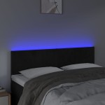vidaXL Tăblie de pat cu LED, negru, 144x5x78/88 cm, catifea vidaXL Tăblie de pat cu LED, negru, 144x5x78/88 cm, catifea