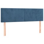 vidaXL Tăblie de pat cu LED, albastru închis, 144x5x78/88 cm, catifea