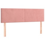 vidaXL Tăblie de pat cu LED, roz, 144x5x78/88 cm, catifea