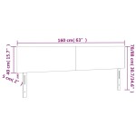 vidaXL Tăblie de pat cu LED, verde închis, 160x5x78/88 cm, catifea