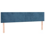vidaXL Tăblie de pat cu LED, albastru închis, 160x5x78/88 cm, catifea
