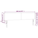 vidaXL Tăblie de pat cu LED, albastru închis, 160x5x78/88 cm, catifea