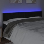 vidaXL Tăblie de pat cu LED, negru, 180x5x78/88 cm, catifea vidaXL Tăblie de pat cu LED, negru, 180x5x78/88 cm, catifea