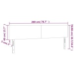 vidaXL Tăblie de pat cu LED, negru, 200x5x78/88 cm, catifea