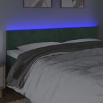 vidaXL Tăblie de pat cu LED, verde închis, 200x5x78/88 cm, catifea vidaXL Tăblie de pat cu LED, verde închis, 200x5x78/88 cm, catifea