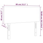 vidaXL Tăblie de pat cu LED, alb, 80x5x78/88 cm, piele ecologică
