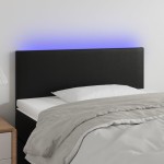 vidaXL Tăblie de pat cu LED, negru, 90x5x78/88 cm, piele ecologică vidaXL Tăblie de pat cu LED, negru, 90x5x78/88 cm, piele ecologică