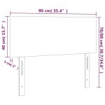 vidaXL Tăblie de pat cu LED, alb, 90x5x78/88 cm, piele ecologică