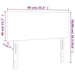 vidaXL Tăblie de pat cu LED, cappuccino, 90x5x78/88cm, piele ecologică