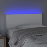vidaXL Tăblie de pat cu LED, alb, 100x5x78/88 cm, piele ecologică vidaXL Tăblie de pat cu LED, alb, 100x5x78/88 cm, piele ecologică