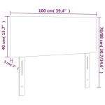 vidaXL Tăblie de pat cu LED, alb, 100x5x78/88 cm, piele ecologică vidaXL Tăblie de pat cu LED, alb, 100x5x78/88 cm, piele ecologică