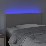 vidaXL Tăblie de pat cu LED, gri, 100x5x78/88 cm, piele ecologică vidaXL Tăblie de pat cu LED, gri, 100x5x78/88 cm, piele ecologică