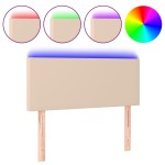 vidaXL Tăblie de pat cu LED cappuccino 100x5x78/88 cm piele ecologică vidaXL Tăblie de pat cu LED cappuccino 100x5x78/88 cm piele ecologică