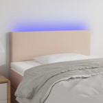 vidaXL Tăblie de pat cu LED cappuccino 100x5x78/88 cm piele ecologică vidaXL Tăblie de pat cu LED cappuccino 100x5x78/88 cm piele ecologică