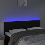 vidaXL Tăblie de pat cu LED, negru, 144x5x78/88 cm, piele ecologică vidaXL Tăblie de pat cu LED, negru, 144x5x78/88 cm, piele ecologică
