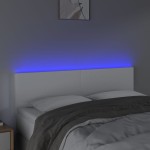 vidaXL Tăblie de pat cu LED, alb, 144x5x78/88 cm, piele ecologică vidaXL Tăblie de pat cu LED, alb, 144x5x78/88 cm, piele ecologică