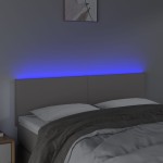 vidaXL Tăblie de pat cu LED, gri, 144x5x78/88 cm, piele ecologică vidaXL Tăblie de pat cu LED, gri, 144x5x78/88 cm, piele ecologică