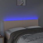 vidaXL Tăblie de pat cu LED cappuccino 144x5x78/88 cm piele ecologică vidaXL Tăblie de pat cu LED cappuccino 144x5x78/88 cm piele ecologică