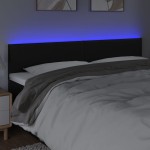 vidaXL Tăblie de pat cu LED, negru, 160x5x78/88 cm, piele ecologică vidaXL Tăblie de pat cu LED, negru, 160x5x78/88 cm, piele ecologică