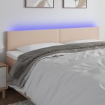 vidaXL Tăblie de pat cu LED cappuccino 180x5x78/88cm piele ecologică vidaXL Tăblie de pat cu LED cappuccino 180x5x78/88cm piele ecologică