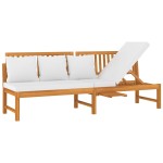 vidaxL Pat de zi cu perne crem, 200x60x75 cm, lemn masiv de acacia vidaxL Pat de zi cu perne crem, 200x60x75 cm, lemn masiv de acacia