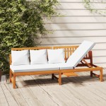 vidaxL Pat de zi cu perne crem, 200x60x75 cm, lemn masiv de acacia vidaxL Pat de zi cu perne crem, 200x60x75 cm, lemn masiv de acacia