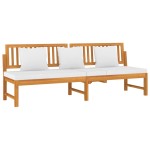 vidaxL Pat de zi cu perne crem, 200x60x75 cm, lemn masiv de acacia vidaxL Pat de zi cu perne crem, 200x60x75 cm, lemn masiv de acacia