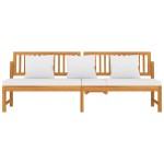 vidaxL Pat de zi cu perne crem, 200x60x75 cm, lemn masiv de acacia vidaxL Pat de zi cu perne crem, 200x60x75 cm, lemn masiv de acacia