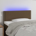 vidaXL Tăblie de pat cu LED, maro închis, 80x5x78/88 cm, textil vidaXL Tăblie de pat cu LED, maro închis, 80x5x78/88 cm, textil