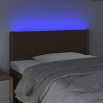 vidaXL Tăblie de pat cu LED, maro închis, 80x5x78/88 cm, textil vidaXL Tăblie de pat cu LED, maro închis, 80x5x78/88 cm, textil