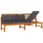 vidaxL Pat de zi cu perne gri, 200x60x75 cm, lemn masiv de acacia vidaxL Pat de zi cu perne gri, 200x60x75 cm, lemn masiv de acacia