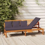 vidaxL Pat de zi cu perne gri, 200x60x75 cm, lemn masiv de acacia vidaxL Pat de zi cu perne gri, 200x60x75 cm, lemn masiv de acacia