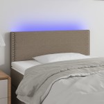 vidaXL Tăblie de pat cu LED, gri taupe, 90x5x78/88 cm, textil